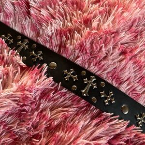 Black Belt with Silver Cross Accents